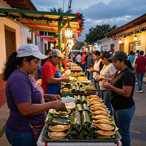 Vibrant Hallacas Street Market Scene