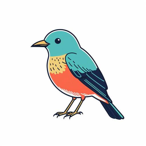 Flat Doodle Bird Icon