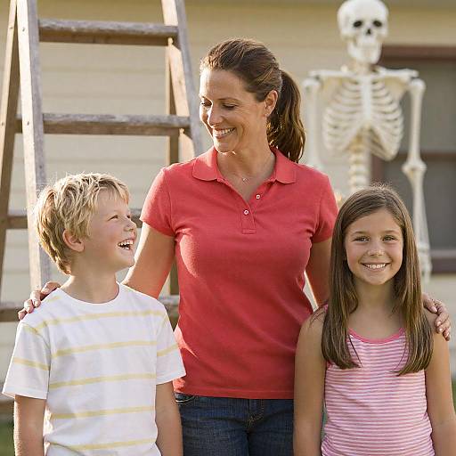 Smiling Trio in Warm Sunlight