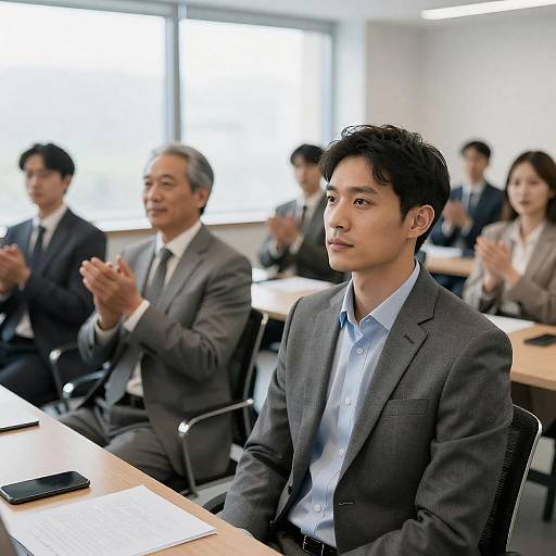 Serious Business Meeting in Modern Office