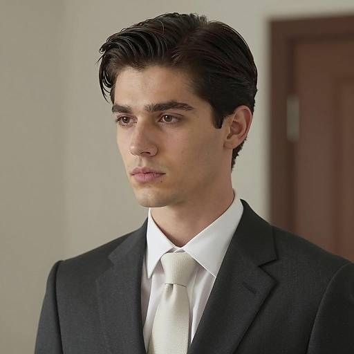 Stylish Young Man in Dark Suit