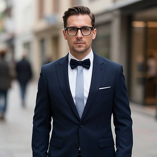 Stylish Man in Glasses and Suit