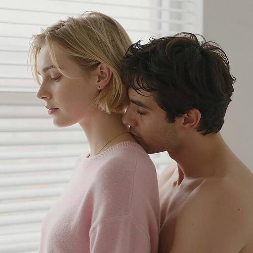 Intimate Embrace in Soft Lighting