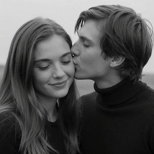 Intimate Black-and-White Couple Portrait