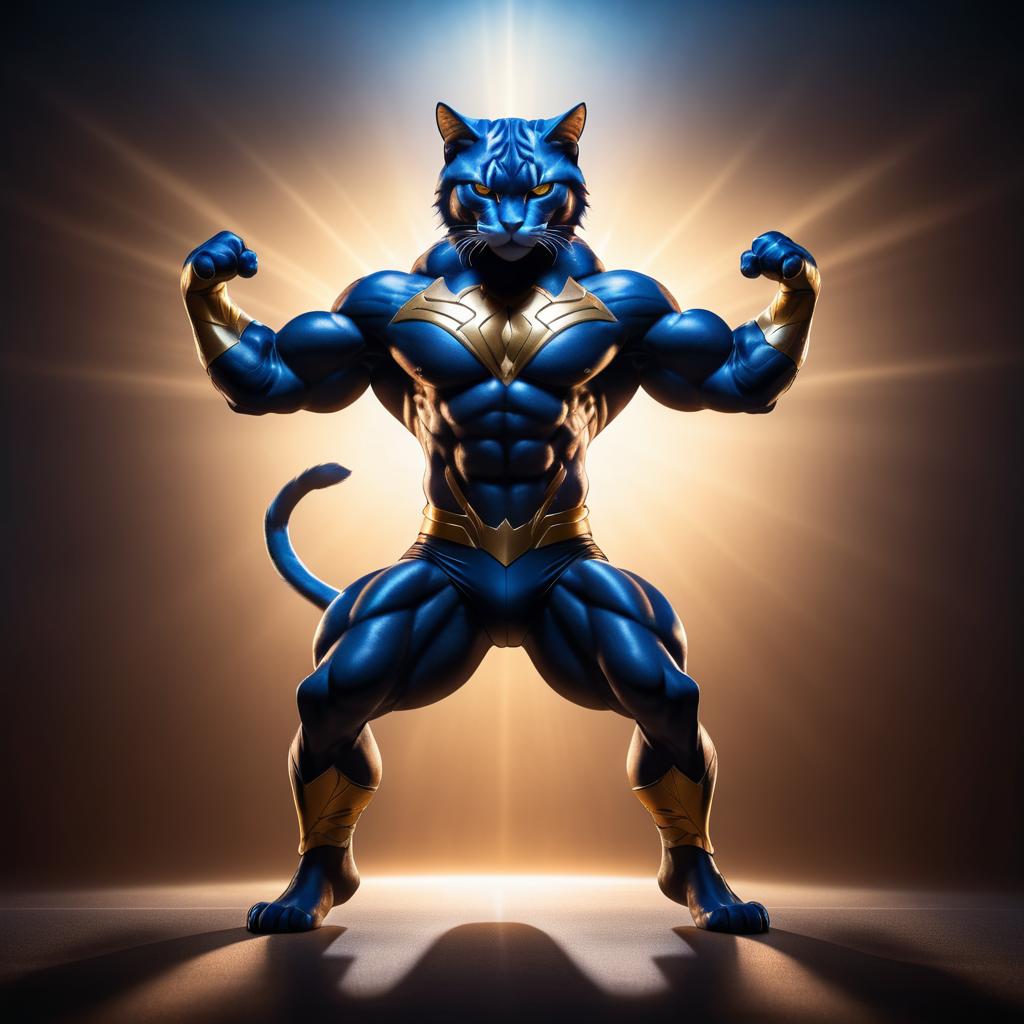 Fierce Feline Humanoid Power Stance