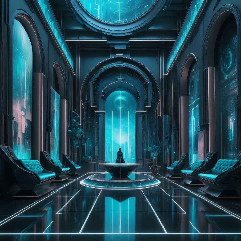 Futuristic Cyberpunk Art Gallery Design