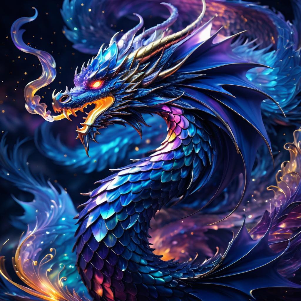 Cosmic Energy Dragon Scale Art