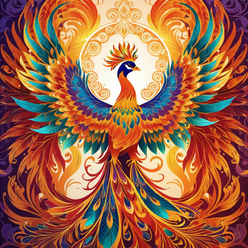 Elegant Phoenix with Floral Robe Design