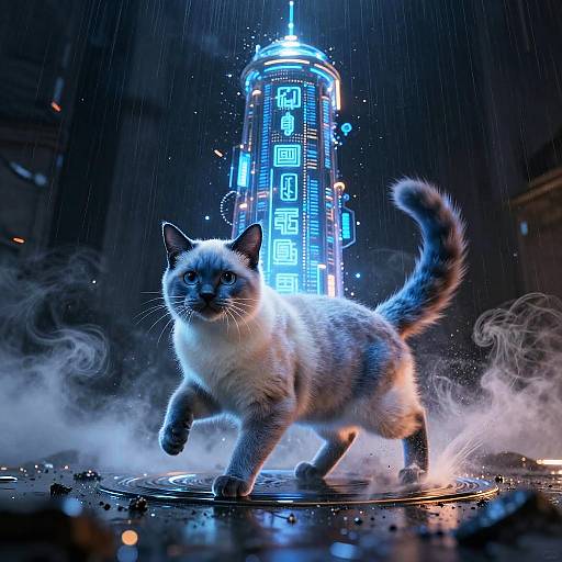 Cyber-Mage Blue-Point Himalayan Cat