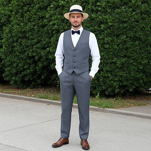 Summer Groom in Hat and Vest