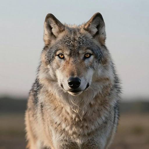Portrait of Silver Wolf at Golden Hour