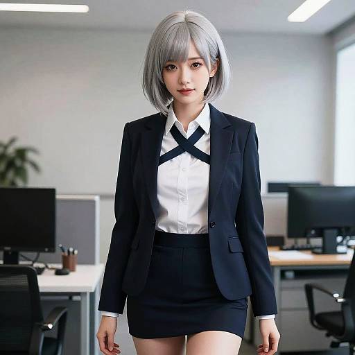 Stunning Realistic Office Girl Portrait