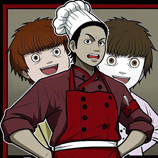 Illustration of Hanamura teruteru, danganronpa (series) in the style of Kasumi (skchkko)