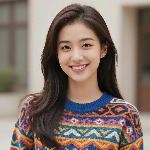 Vibrant Portrait of a Smiling Woman