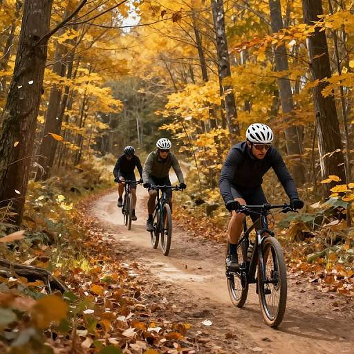 Autumn Forest Recreational Biking Trail
