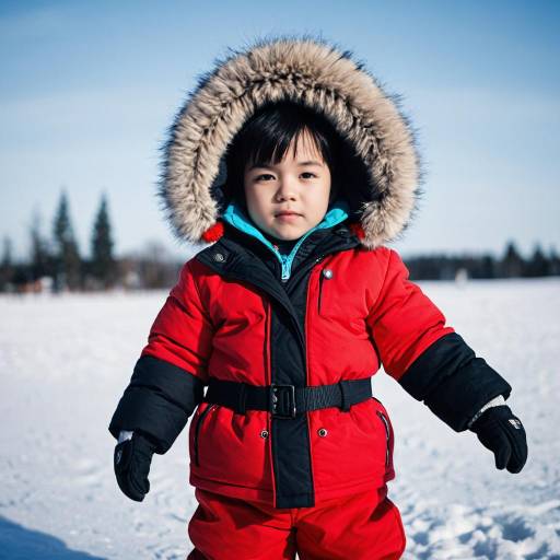 Cute Baby in Red Snowsuit Costume