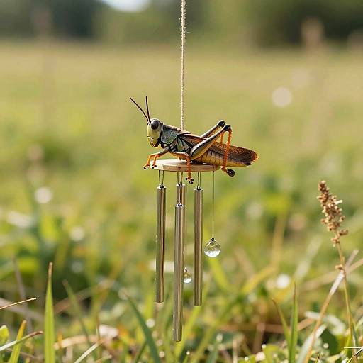 Grasshopper Wind Chime Hybrid in Meadow