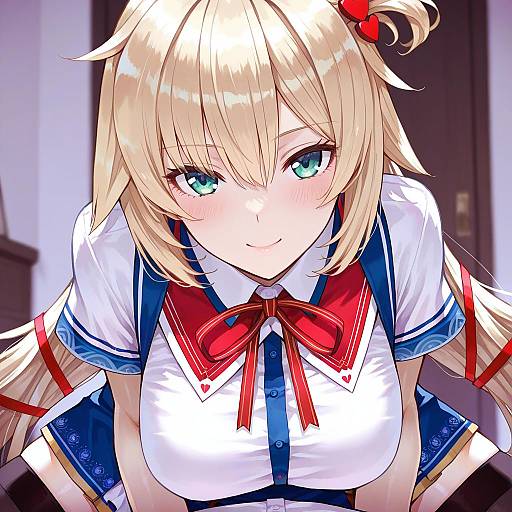 Illustration of Akai haato (1st costume), hololive in the style of Kaoming