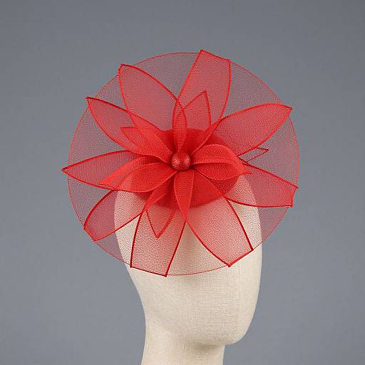 Elegant Red Starburst Fascinator