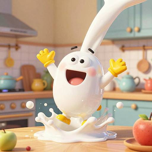 Joyful Animated Milk Splash
