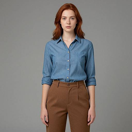 Red-Haired Woman in Casual Outfit