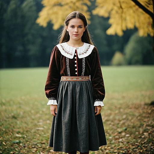 Realistic Portrait of Girl in German Attire
