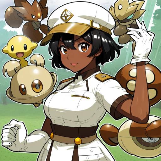 Illustration of Aether foundation employee, pokemon in the style of Harigane shinshi