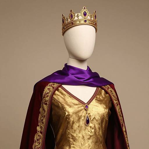 Regal Mannequin in Gold and Maroon