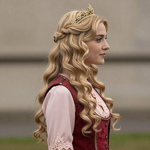 Vintage Woman in Crowned Portrait