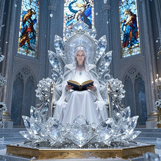 Crystal Lotus Throne with Noblewoman