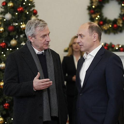 Two Men Celebrating in a Festive Room