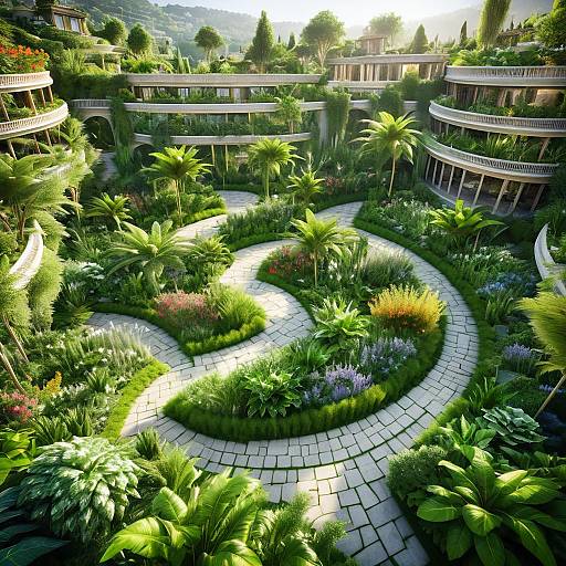 Vibrant Botanical Garden Overview in HDR