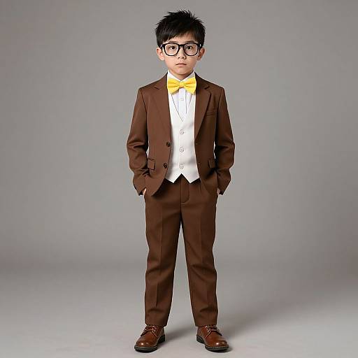 Funny Boy in Fancy Brown Costume