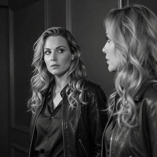 Dramatic Black and White Portrait of Women