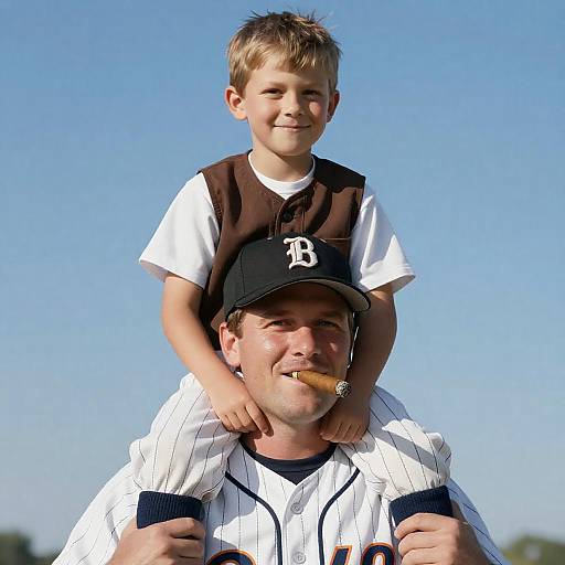 Joyful Moment: Man and Boy Together