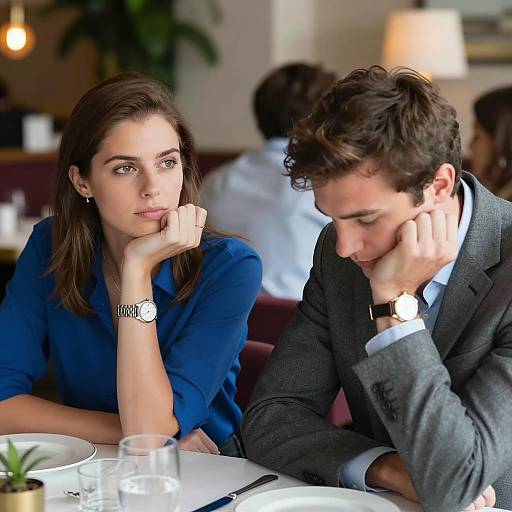 Candid Restaurant Moment of Two Diners