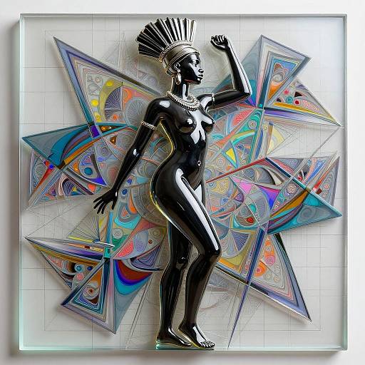 Glassy Murano African Warrior Empress