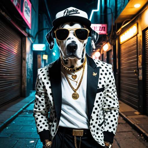 Hip-Hop Dalmatian in Gangster Style