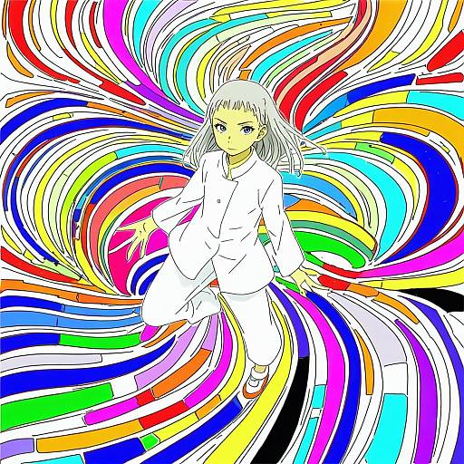 Illustration of Hamazura shiage, toaru majutsu no index in the style of Minami (colorful palette)