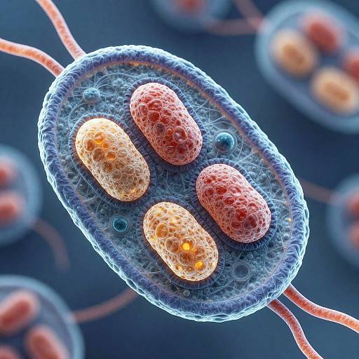 Vibrant Prokaryotic Cell Close-Up