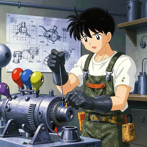 Inventive Young Mechanic Tinkering Rapidly