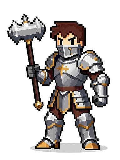 16-bit Pixel Art Knight Sprite