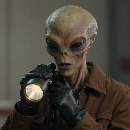 Realistic Alien Character Portrait in Focus