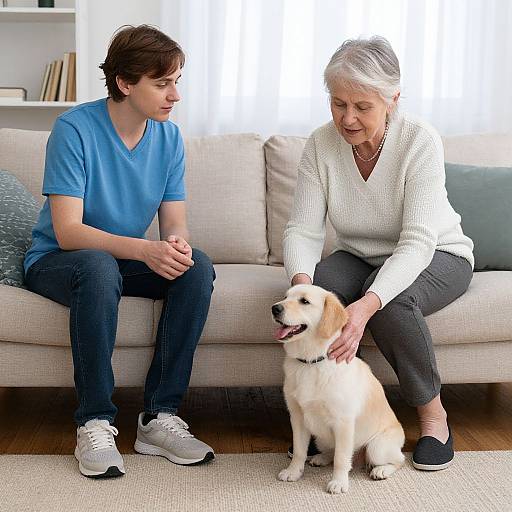 Elderly Woman and Dog Transition