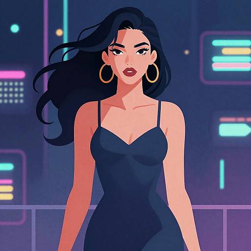 Erotic Woman Illustration: Impressionism & Synthwave