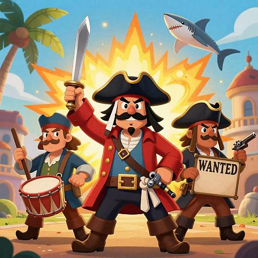 Dynamic Cartoon Pirate Crew Adventure
