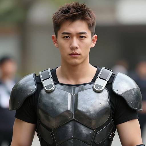 Realistic Muscular Man in Juggernaut Armor