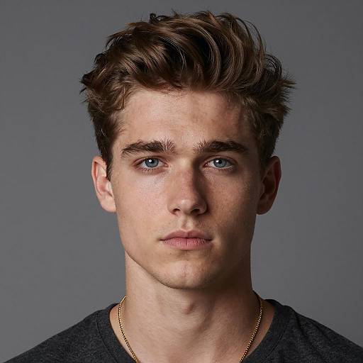 Portrait of Young Man with Styled Brown Hair
