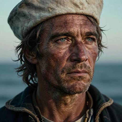 Super-Realistic Weathered Sailor Portrait