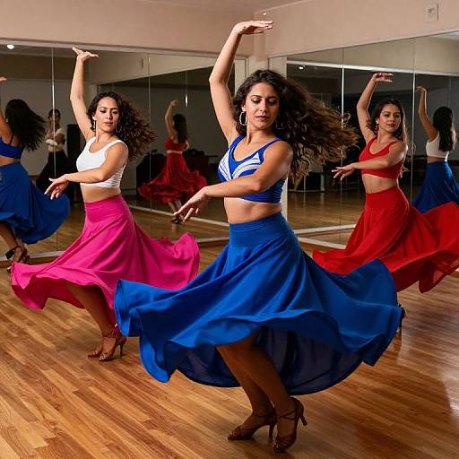 Energetic Latinas Salsa Dance Motion